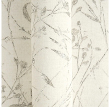 Tapeta s květinovým vzorem, větvičkami a listy ve stylu skici