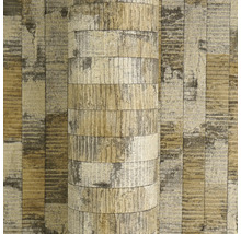 Vliesová tapeta se strukturovaným blokovým vzorem ve vzhledu dřeva a kamene.