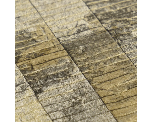 Strukturovaná vliesová tapeta s horizontálním proužkovým vzorem v dekoru kamene.