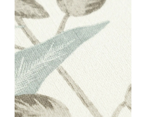 Detail textilní tapety s květinovým vzorem