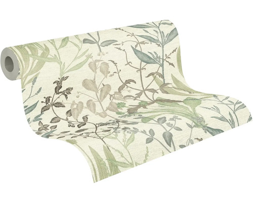 Role tapety s rostlinným vzorem