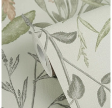 Role tapety s rostlinným vzorem