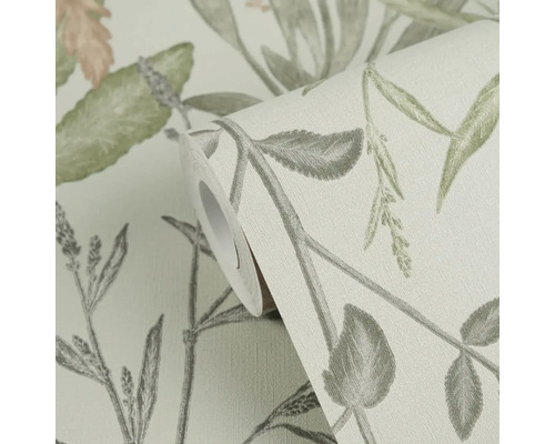 Role tapety s rostlinným vzorem