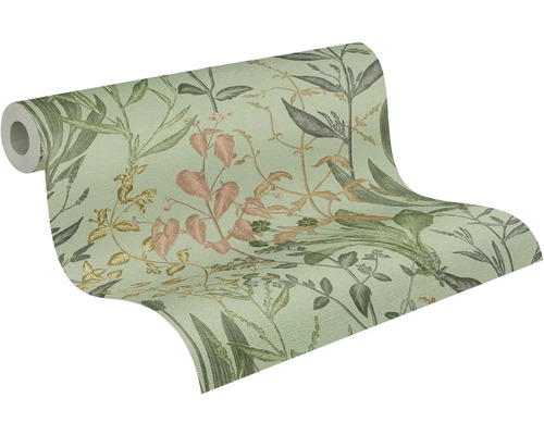 Role tapety s rostlinným vzorem