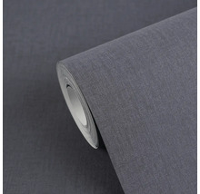 Role strukturované vliesové tapety v tmavě šedé barvě s jemným vzhledem lnu.