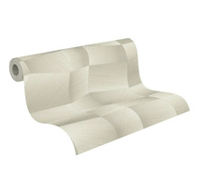 Vliesová tapeta s geometrickým vzorem ve 3D optice v béžové barvě s jemnou strukturou.