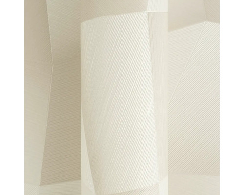 Vliesová tapeta s geometrickým vzorem z velkých ploch a jemných diagonálních linií.