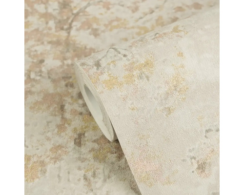 Vliesová tapeta v abstraktním vzhledu kamene s kovovým leskem, strukturovaný povrch, role.