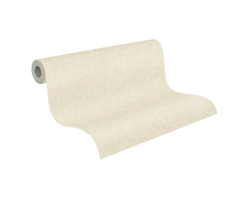 Vliesová tapeta s jemnou vertikální strukturou, částečně odvinutá.