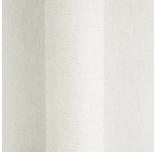 Strukturovaná vliesová tapeta v krémově bílé barvě s vertikálním lněným vzhledem.