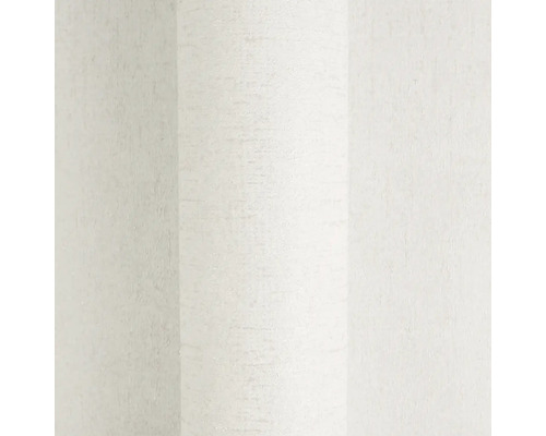 Strukturovaná vliesová tapeta v krémově bílé barvě s vertikálním lněným vzhledem.