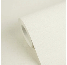 Vliesová tapeta s jemnou lněnou strukturou v krémové barvě, role.