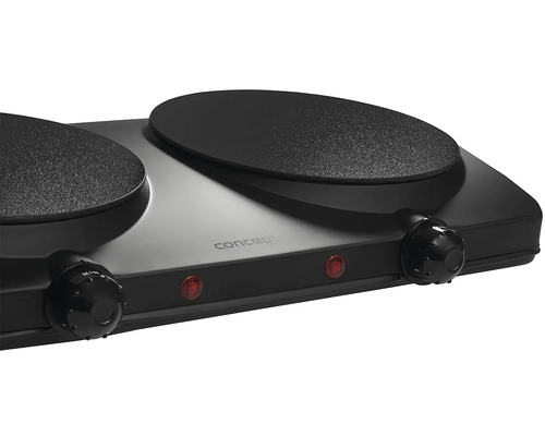 Dvojitá varná deska se dvěma varnými zónami a regulátory teploty