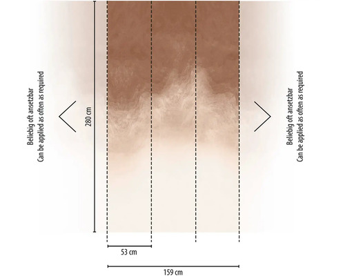 Rozměry vliesové tapety: 280 cm vysoká, 159 cm široká