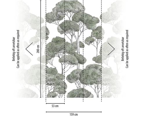 Tapeta s motivem lesa, výška 280 cm, šířka 159 cm