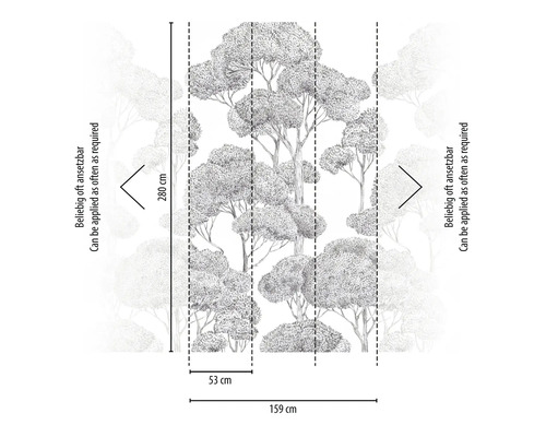 Tapeta s motivem lesa a rozměry