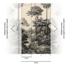 Fototapeta s motivem džungle a údaji o velikosti.