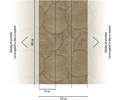 Tapeta s kruhovým vzorem a rozměry