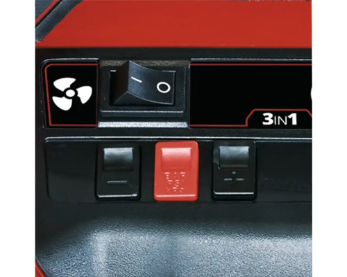 Detail ovládacích prvků zařízení 3 v 1 s přepínači a symboly