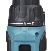 Detail akumulátorového vrtacího šroubováku se symboly vrtáku a šroubu