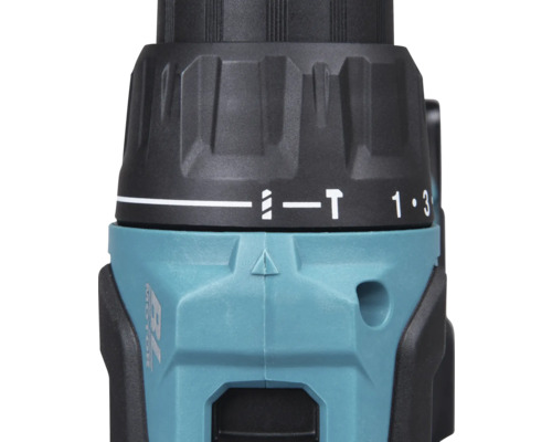 Detail akumulátorového vrtacího šroubováku se symboly vrtáku a šroubu