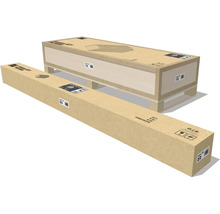 Dva velké přepravní kartony garáže G21 Portland, skládající se ze dvou balíků pro dodání.