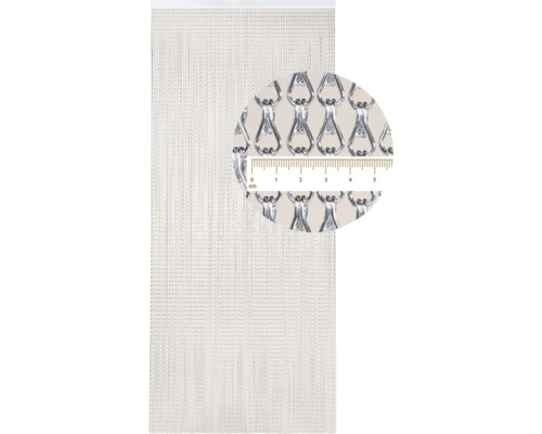 Hliníkový řetězový závěs s detailním pohledem a měřicí stupnicí