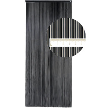 Černý provázkový závěs s uvedením rozměrů