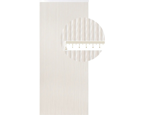 Římská roleta s jemnou strukturou a detailním pohledem s centimetrovou stupnicí