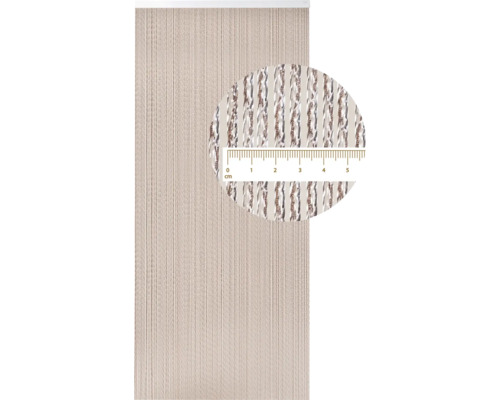 Dekorativní šňůrkový závěs se stříbrnými akcenty a měřicí stupnicí pro detailní pohled