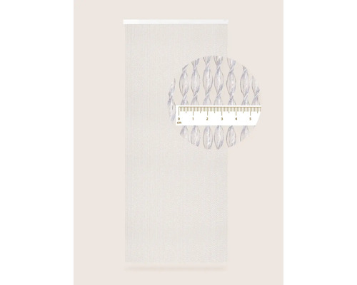 Dekorační šály s dekorativní strukturou a detailním pohledem s měřítkem.