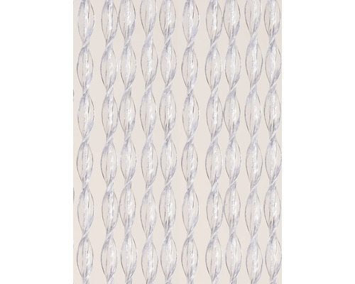 Dekorativní řetěz pro rozdělení místnosti s průhlednými, zkroucenými prvky