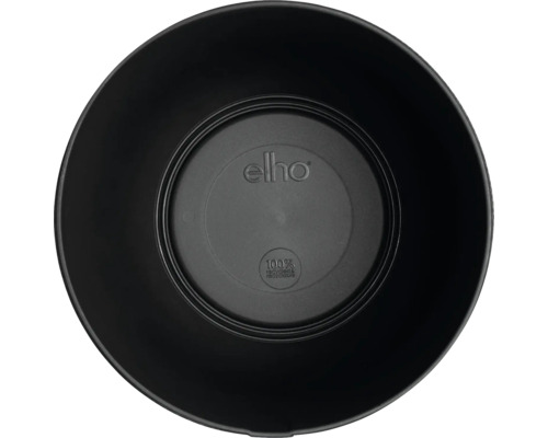 Černý plastový květináč shora