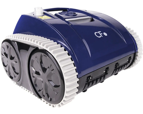 Modrý robotický čistič bazénů s pásovým pohonem