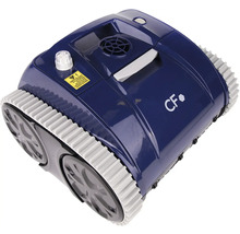 Modrý robotický čistič bazénu s pásovým pohonem