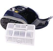 Bazénový robot s otevřenou komorou a vyjmutým filtračním košem