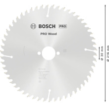 Pilový kotouč Bosch PRO Wood na dřevo, průměr 216 milimetrů, otvor 30 milimetrů.
