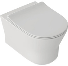 Závěsné WC z bílé keramiky včetně WC sedátka.