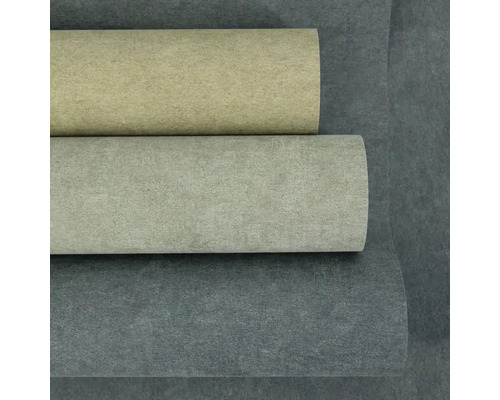 Vliesová tapeta se strukturou betonového vzhledu v různých odstínech, tři role na sobě.