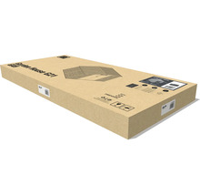 Kartonový obal pro zahradní domek GAH G21, model GAH 706, s nákresem výrobku a manipulačními symboly.