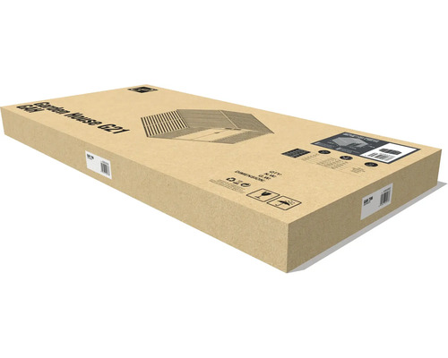 Kartonový obal pro zahradní domek GAH G21, model GAH 706, s nákresem výrobku a manipulačními symboly.