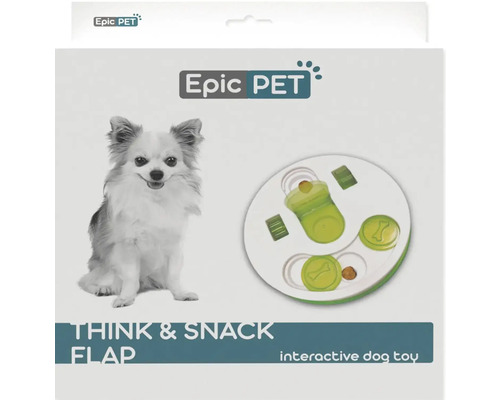 Interaktivní hračka pro psy Epic PET Think and Snack Flap, kruhová inteligentní hračka s klapkami a posuvníky na pamlsky.