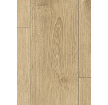 Laminátová podlaha ve vzhledu světlého dubu s přírodní strukturou a suky.