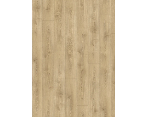 Laminátová podlaha v dekoru dubu s autentickou strukturou dřeva a viditelnými suky.