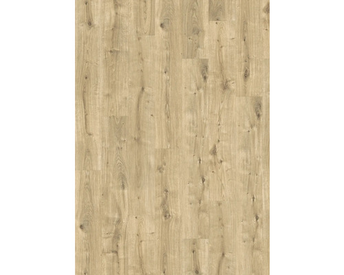 Podlaha se vzhledem dubu s viditelnými suky a přírodní strukturou dřeva.