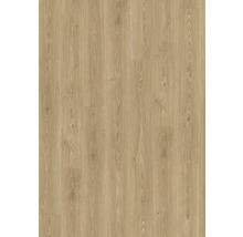 Světle hnědá podlahová krytina ve vzhledu dřeva dubu s přírodní kresbou a viditelnými suky.