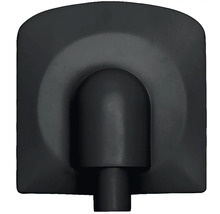 Matně černé nástěnné kolínko pro sprchové hadice s obdélníkovou rozetou.