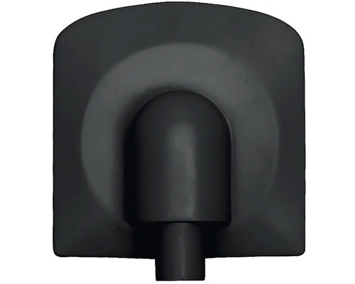 Matně černé nástěnné kolínko pro sprchové hadice s obdélníkovou rozetou.