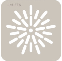 Logo Laufen a symbol pro masážní funkci.