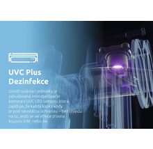 Integrovaná sterilizační komora s UVC LED lampou v ovládací jednotce pro neustálou dezinfekci vody ve vířivce.